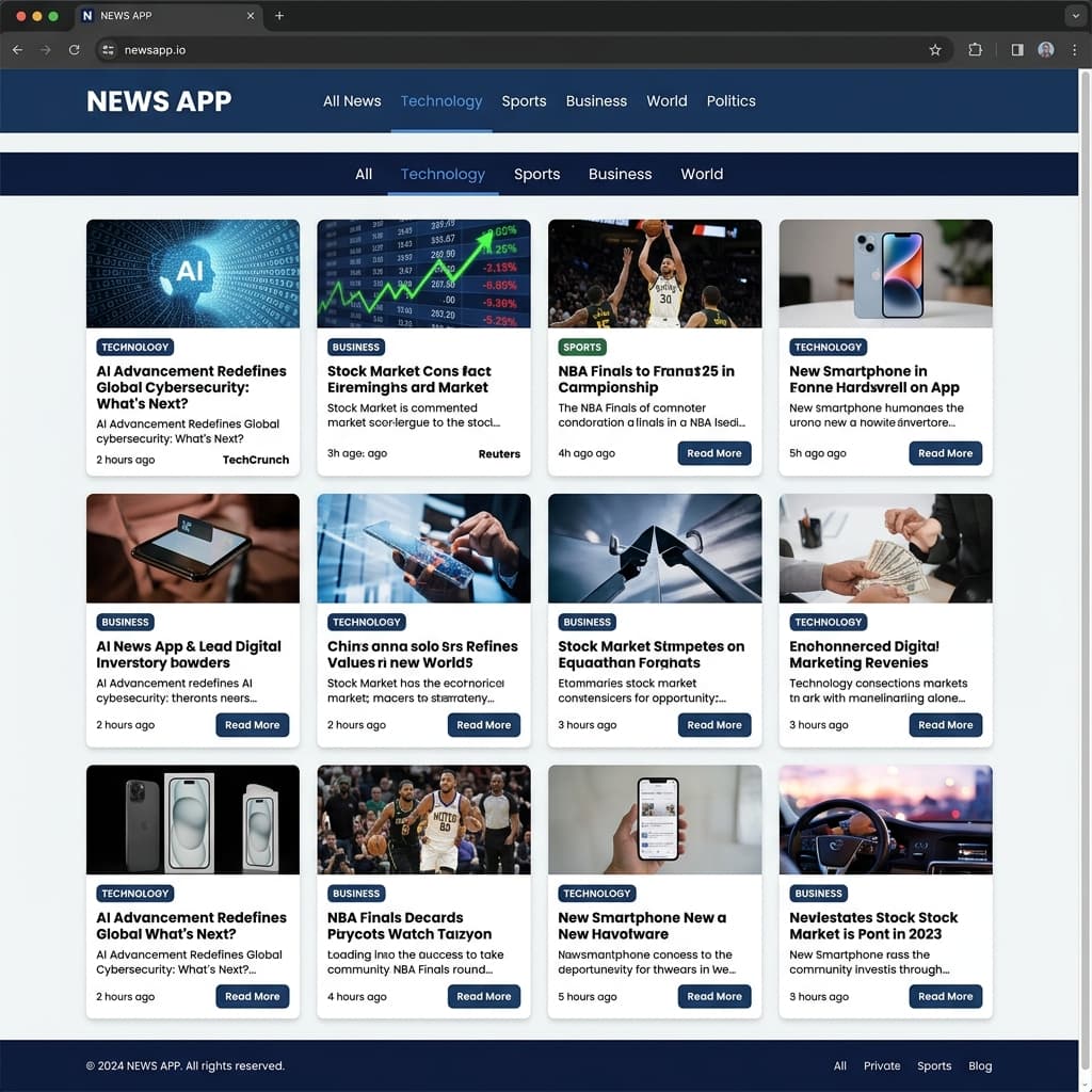 News Aggregator App Preview