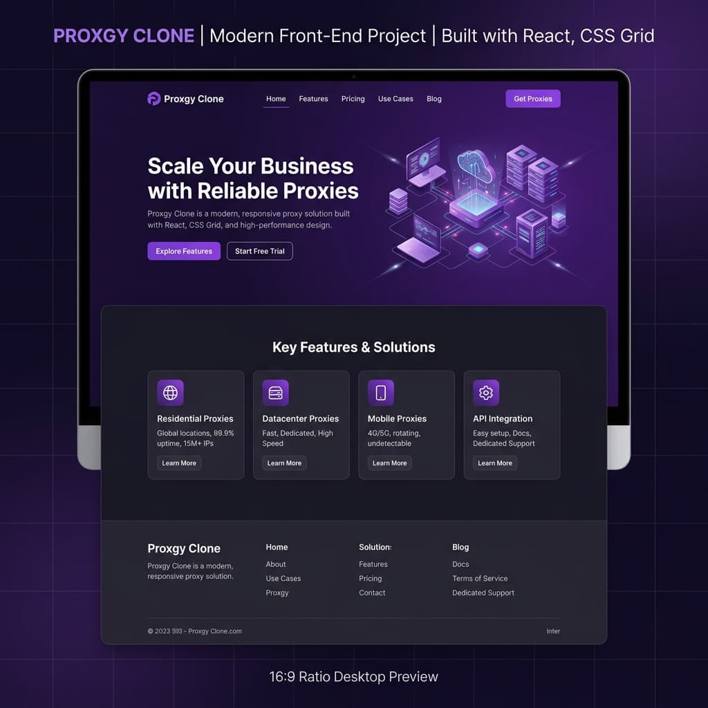 Proxgy Website Clone Preview