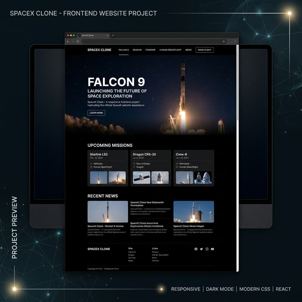 SpaceX Landing Page Clone Preview